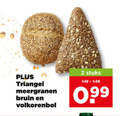 broodjes 2 triangel meergranen bruin stuks 99 