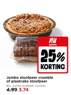  cake 25 jumbo stoofpeer crumble plaatcake 
