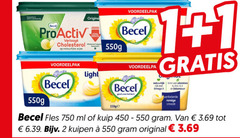  becel olie en vetten margarine 1 2 3 450 750 pro-activ verlaagt origina cholesterol natuurlijke wijze light hart natuurlijk omega foliumzuur vitamines romige fles ml kuip original 