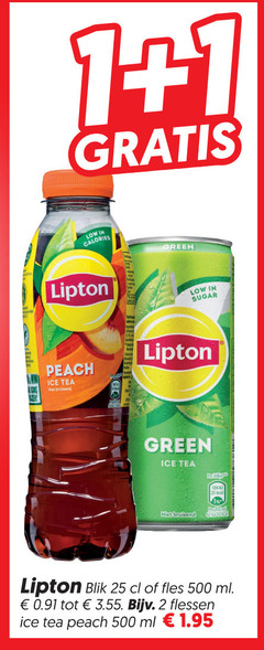  lipton ice tea 1 2 10 25 42 500 calories green sugar peach bruisend blik fles ml flessen 