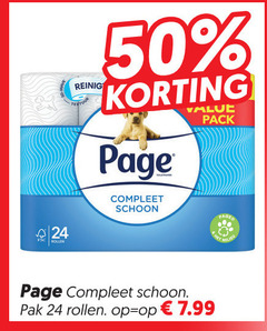  page toiletpapier 24 50 schoon pack pages pak rollen 
