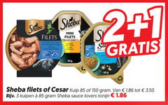  sheba cesar kattenvoer hondenvoer 1 2 3 150 filets poulet thon la durable kip duurzame tonijn certified mini sauce saus kalkoen say kuip lovers 