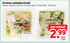  saladeschotel 240 335 groene caesar italiaans boeren witlof appel schaal salade romainesla kaas croutons caesardressing groente nutri score pp gebruiken italiaanse stijl mix rucola komkommer croutonmix kruidendressing 3.99 
