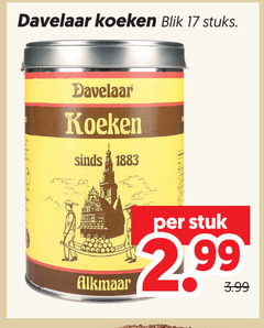  davelaar koeken 17 blik stuks stuk 3.99 