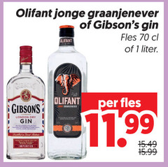  gibsons olifant gin jenever 1 jonge graanjenever london dry imported fles liter 