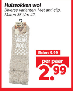  huissokken 35 42 wol anti slip maten nature wool homesocks wear elders paar 