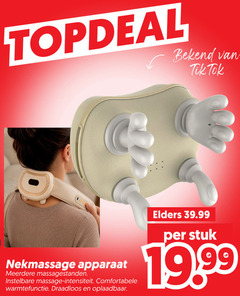  massageroller nekmassage apparaat meerdere instelbare massage intensiteit warmtefunctie draadloos oplaadbaar elders stuk 