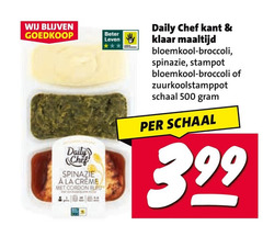  daily chef hollandse kant en klaar maaltijd 500 beter leven spinazie la cordon bleu bloemkool broccoli stampot zuurkoolstamppot schaal 