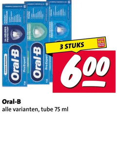  oral-b tandpasta 3 10 600 oral b stuks tube ml 