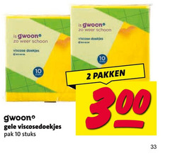  huishouddoekjes 2 10 33 300 gwoon weer schoon viscose doekjes gele viscosedoekjes pak stuks pakken 