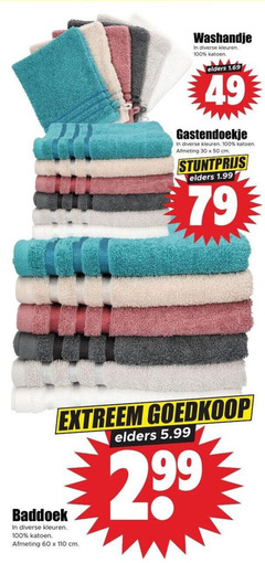  baddoek 30 50 60 100 washandje kleuren katoen elders gastendoekje cm extreem 5.99 