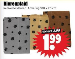  100 dierenplaid kleuren cm elders 3.99 