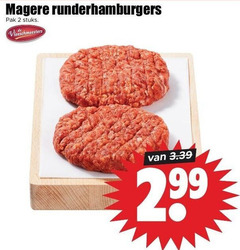  hamburgers 2 runderhamburgers pak stuks vleeschmeesters 