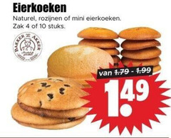  eierkoeken 4 10 naturel rozijnen mini zak stuks 