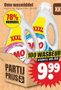  omo wasmiddel 5 100 kleur wit flacon liter voordeel xxl wasbeurten elders 99 