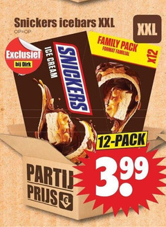  snickers ijsrepen 12 xxl ice cream family pack format party 3.99 