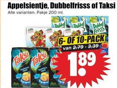  appelsientje dubbelfrisss taksi fruitdrank 6 10 200 pakje ml dubbel frisss pack 