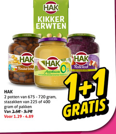  hak appelmoes groenteconserven bonen 1 2 12 100 225 400 720 kikker erwten open natuurlijke ingredienten bruine bone suikers zoetstoffen potten stazakken pakken rode kool stukjes appel 