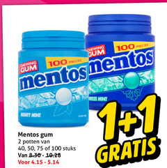  mentos kauwgom 1 2 40 50 100 chewing gum pieces mighty mint sugar free potten stuks 