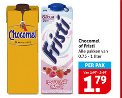  fristi chocomel chocolademelk drinkyoghurt enige source calcium vet graisse rood gout fruits rouges pakken liter pak 