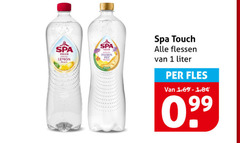  spa en fruit fruitdrank 1 touch lemon passion flessen liter fles 