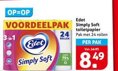  edet toiletpapier 1 3 24 simply soft zacht absorberend rollen recycled plastic pak 