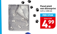  plaid 99 150 flanel dierenprint cm stuk elders 