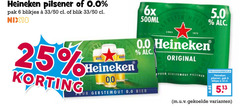  heineken 0.0 blikjes bier 6 25 33 pilsener pak 50 blik nix18 reine 6x 500ml helder four gerstemout original 