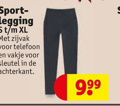  dameslegging legging xl zijvak telefoon vakje sleutel achterkant 