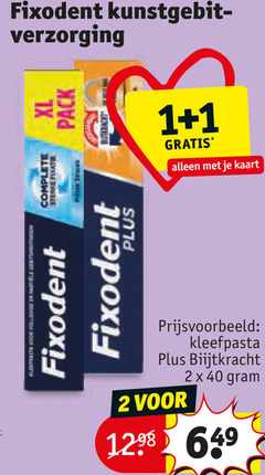  fixodent kunstgebit verzorging 1 2 40 1x pack kaart kleefpasta 