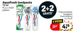  aquafresh tandpasta 2 4 ml pakken bay care 75ml fresh minty 