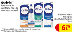  otrivin neusspray 10 opent verstopte neus neusverkoudheid menthol geneesmiddel lees werkzame stof xylometazoline kind ml 