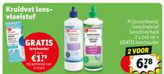  kruidvat huismerk contactlensvloeistof 2 240 lens vloeistof lenshouder t.w.v. stuks sensitive hard ml 