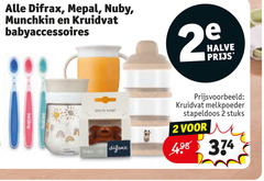  melkpoederdispenser babyflesjes fopspeen 2 difrax mepal munchkin kruidvat babyaccessoires higher halve melkpoeder stuks 