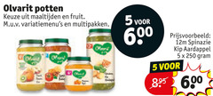 olvarit babyvoeding 5 250 600 potten maaltijden fruit multipakken spinazie kip aardappel 