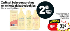 zwitsal babyverzorging 2 200 enkelpak babydoekjes multipakken halve bodylotion ml 