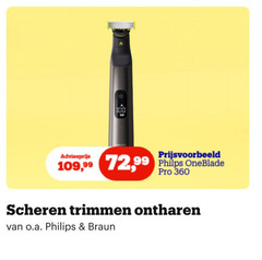  philips elektrisch scheerapparaat 360 99 philps oneblade pro scheren trimmen ontharen o.a. braun 