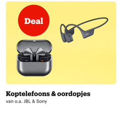  sony jbl koptelefoon oortelefoon deal koptelefoons oordopjes o.a. 