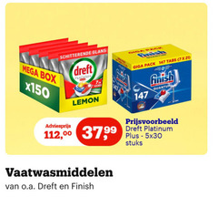  dreft finish vaatwasmiddel 7 mega box x150 glans platinum lemon giga pack tabs quantum 00 stuks vaatwasmiddelen o.a. 