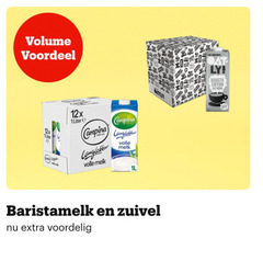  zuivel soja melk 1 volume voordeel 12x 1liter liter campina volle barista edition drink 