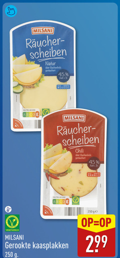  milsani kaasplakken 45 250 natur mild nutri score chili vegetarisch label gerookte ge 