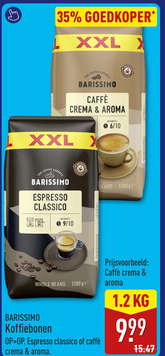  barissimo koffiebonen 35 goedkoper xxl coffee experts caffee crema aroma roasted quality intensity 6 10 espresso classico 9 beans ge whole 1.2 