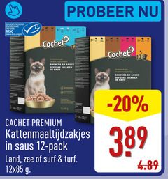  kattenvoer 12 gecertificeerd duurzame visseri www.msc.org nl cachet 3x varianten sacs variatie maaltijdzakjes sauce smaken saus premium pack land zee surf turf 