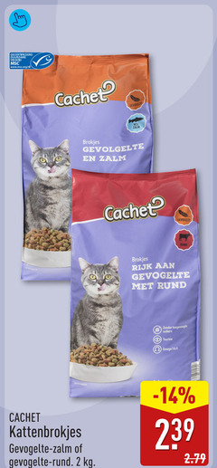  kattenvoer 2 3 6 gecertificeerd duurzame visserij www.msc.org nl cachet gevogelte zalm brokjes kattenbrokjes rund rijk toegevoegde suikers taurine omega 