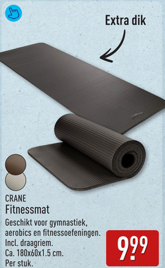  fitnessmat 2 crane gymnastiek dik aerobics fitnessoefeningen draagriem ca. cm stuk 