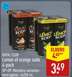  royal club frisdrank 4 alcoholvrije spritz alcohol free 25 l soda alcoholvrij originale italiano italiaanse citroenen only from italian sa orig lemon orange pack meerdere ml elders 