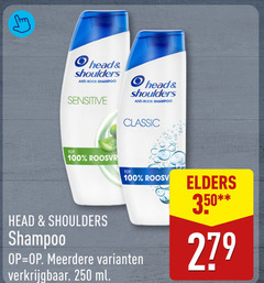  head and shoulders shampoo 100 250 279 anti roos sensitive classic roosvicee meerdere ml elders 