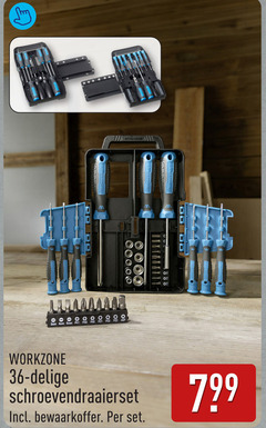  schroevendraaiers 36 workzone 5mm p21 schroevendraaierset bewaarkoffer 