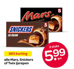  twix snickers mars ijsrepen 2 5 ice cream stuks 5.99 