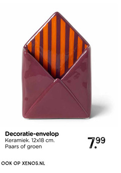  decoratie envelop keramiek cm paars groen 